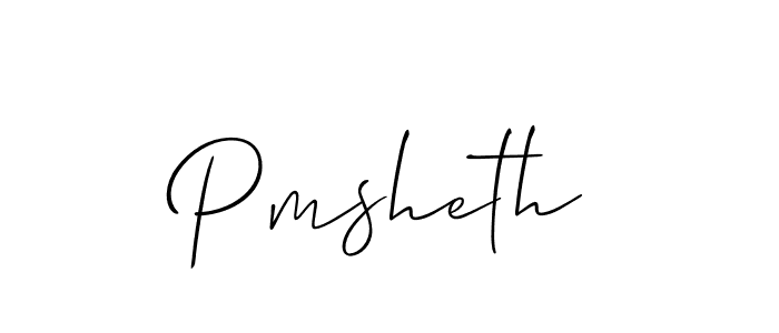 Similarly Allison_Script is the best handwritten signature design. Signature creator online .You can use it as an online autograph creator for name Pmsheth. Pmsheth signature style 2 images and pictures png
