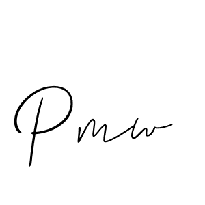 Make a beautiful signature design for name Pmw. With this signature (Allison_Script) style, you can create a handwritten signature for free. Pmw signature style 2 images and pictures png