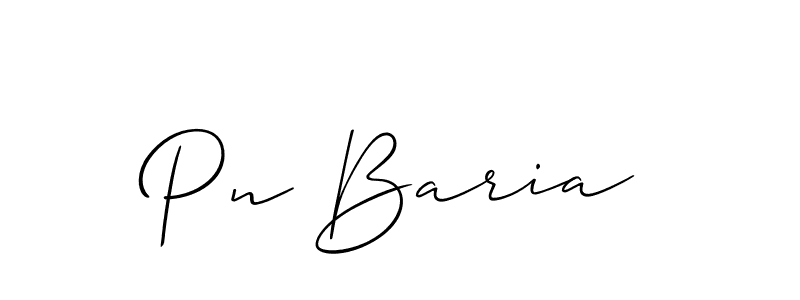 Make a beautiful signature design for name Pn Baria. With this signature (Allison_Script) style, you can create a handwritten signature for free. Pn Baria signature style 2 images and pictures png