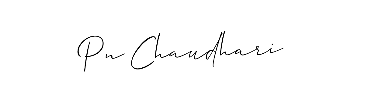 Create a beautiful signature design for name Pn Chaudhari. With this signature (Allison_Script) fonts, you can make a handwritten signature for free. Pn Chaudhari signature style 2 images and pictures png