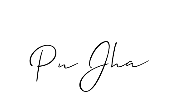 Design your own signature with our free online signature maker. With this signature software, you can create a handwritten (Allison_Script) signature for name Pn Jha. Pn Jha signature style 2 images and pictures png