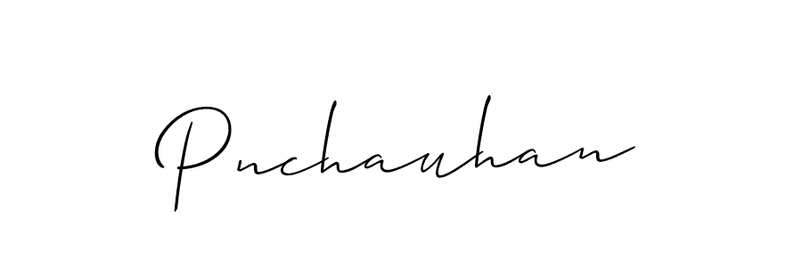How to make Pnchauhan name signature. Use Allison_Script style for creating short signs online. This is the latest handwritten sign. Pnchauhan signature style 2 images and pictures png
