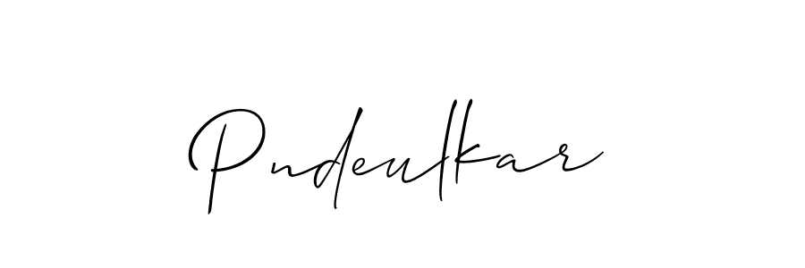 How to make Pndeulkar name signature. Use Allison_Script style for creating short signs online. This is the latest handwritten sign. Pndeulkar signature style 2 images and pictures png