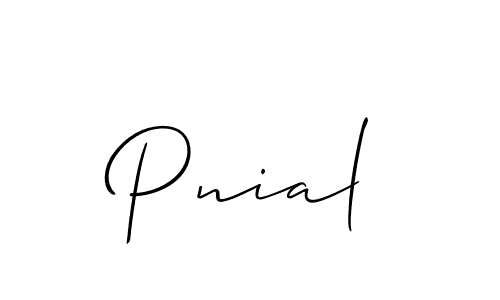 It looks lik you need a new signature style for name Pnial. Design unique handwritten (Allison_Script) signature with our free signature maker in just a few clicks. Pnial signature style 2 images and pictures png
