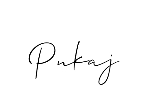 Allison_Script is a professional signature style that is perfect for those who want to add a touch of class to their signature. It is also a great choice for those who want to make their signature more unique. Get Pnkaj name to fancy signature for free. Pnkaj signature style 2 images and pictures png
