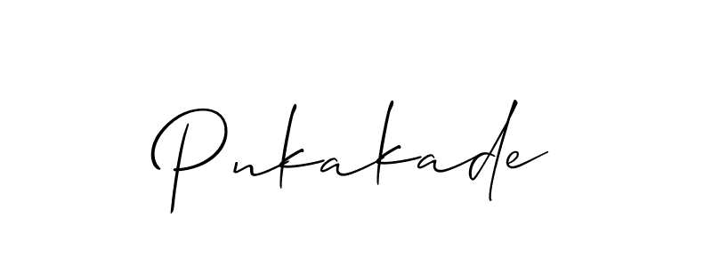 The best way (Allison_Script) to make a short signature is to pick only two or three words in your name. The name Pnkakade include a total of six letters. For converting this name. Pnkakade signature style 2 images and pictures png