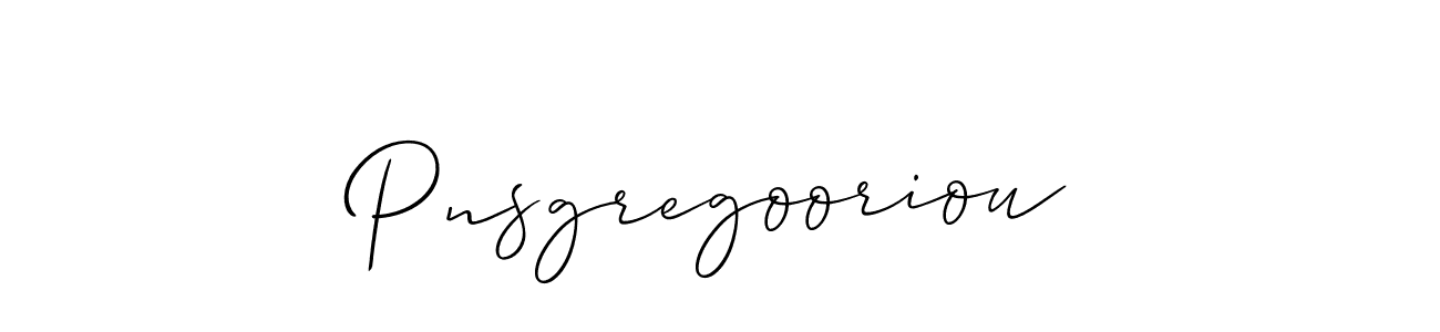 Create a beautiful signature design for name Pnsgregooriou. With this signature (Allison_Script) fonts, you can make a handwritten signature for free. Pnsgregooriou signature style 2 images and pictures png