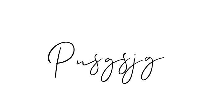 Also You can easily find your signature by using the search form. We will create Pnsgsjg name handwritten signature images for you free of cost using Allison_Script sign style. Pnsgsjg signature style 2 images and pictures png