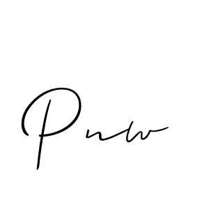 Design your own signature with our free online signature maker. With this signature software, you can create a handwritten (Allison_Script) signature for name Pnw. Pnw signature style 2 images and pictures png