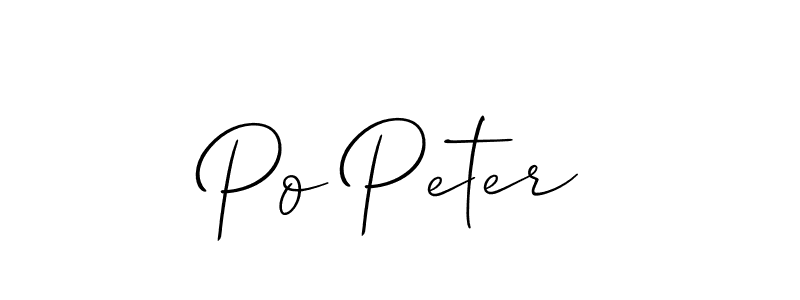 How to Draw Po Peter signature style? Allison_Script is a latest design signature styles for name Po Peter. Po Peter signature style 2 images and pictures png