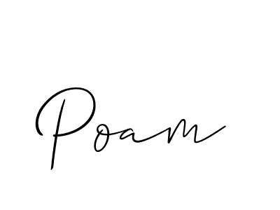 Make a beautiful signature design for name Poam. With this signature (Allison_Script) style, you can create a handwritten signature for free. Poam signature style 2 images and pictures png