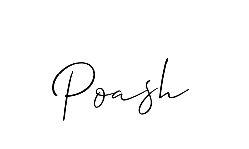 The best way (Allison_Script) to make a short signature is to pick only two or three words in your name. The name Poash include a total of six letters. For converting this name. Poash signature style 2 images and pictures png