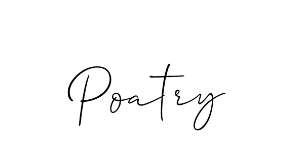 How to make Poatry signature? Allison_Script is a professional autograph style. Create handwritten signature for Poatry name. Poatry signature style 2 images and pictures png