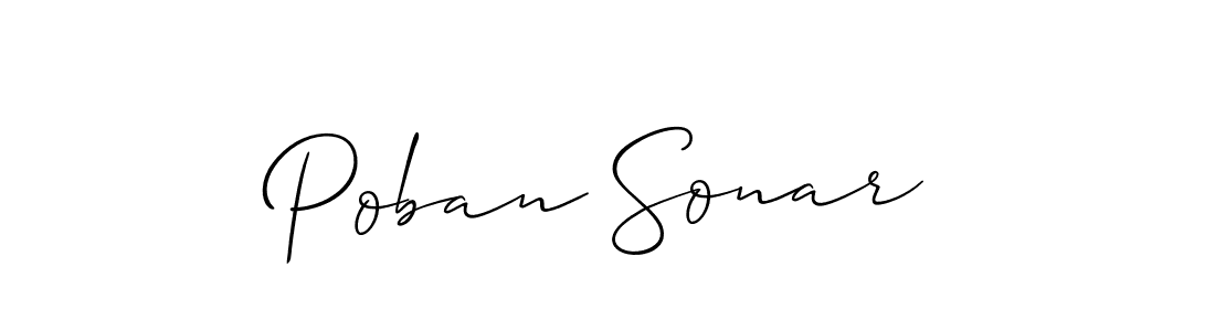 Poban Sonar stylish signature style. Best Handwritten Sign (Allison_Script) for my name. Handwritten Signature Collection Ideas for my name Poban Sonar. Poban Sonar signature style 2 images and pictures png