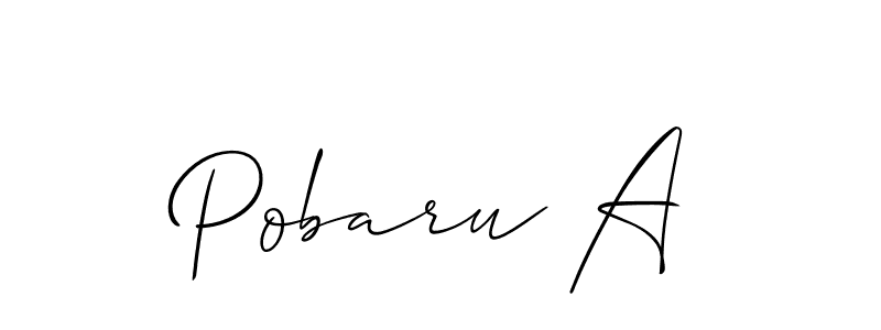 How to Draw Pobaru A signature style? Allison_Script is a latest design signature styles for name Pobaru A. Pobaru A signature style 2 images and pictures png