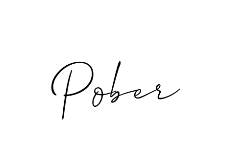 Make a beautiful signature design for name Pober. With this signature (Allison_Script) style, you can create a handwritten signature for free. Pober signature style 2 images and pictures png