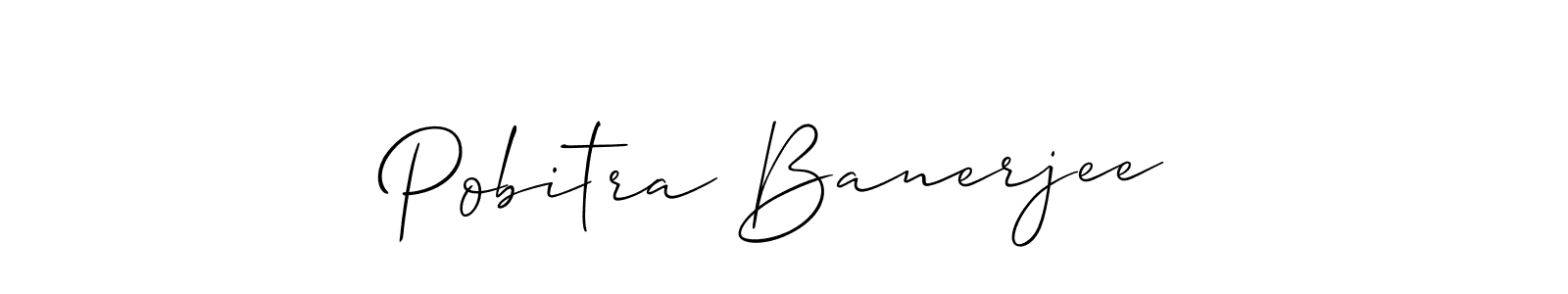 The best way (Allison_Script) to make a short signature is to pick only two or three words in your name. The name Pobitra Banerjee include a total of six letters. For converting this name. Pobitra Banerjee signature style 2 images and pictures png