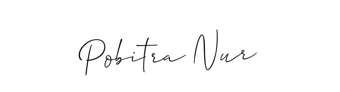 How to make Pobitra Nur name signature. Use Allison_Script style for creating short signs online. This is the latest handwritten sign. Pobitra Nur signature style 2 images and pictures png