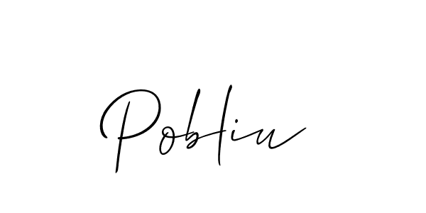 Make a short Pobliu signature style. Manage your documents anywhere anytime using Allison_Script. Create and add eSignatures, submit forms, share and send files easily. Pobliu signature style 2 images and pictures png
