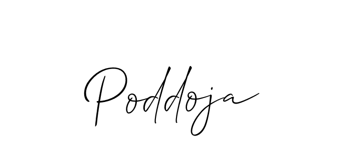 Use a signature maker to create a handwritten signature online. With this signature software, you can design (Allison_Script) your own signature for name Poddoja. Poddoja signature style 2 images and pictures png