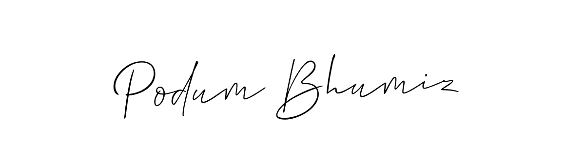 How to make Podum Bhumiz signature? Allison_Script is a professional autograph style. Create handwritten signature for Podum Bhumiz name. Podum Bhumiz signature style 2 images and pictures png