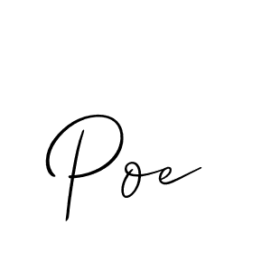 Use a signature maker to create a handwritten signature online. With this signature software, you can design (Allison_Script) your own signature for name Poe. Poe signature style 2 images and pictures png