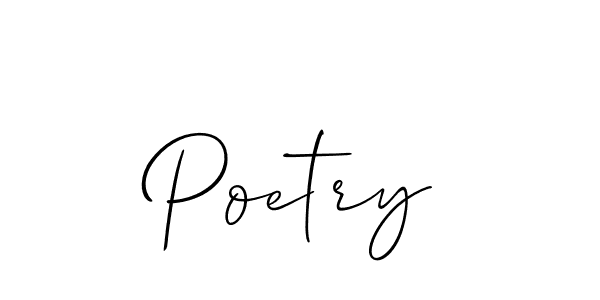 Design your own signature with our free online signature maker. With this signature software, you can create a handwritten (Allison_Script) signature for name Poetry. Poetry signature style 2 images and pictures png