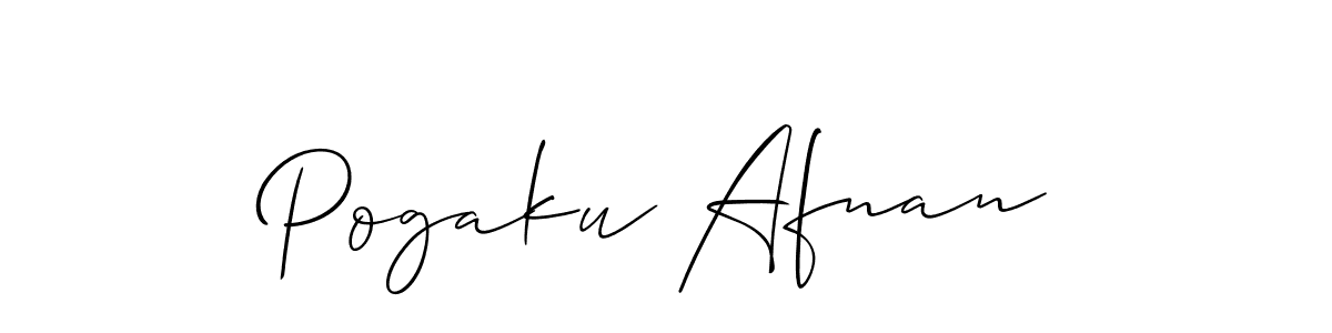 Allison_Script is a professional signature style that is perfect for those who want to add a touch of class to their signature. It is also a great choice for those who want to make their signature more unique. Get Pogaku Afnan name to fancy signature for free. Pogaku Afnan signature style 2 images and pictures png