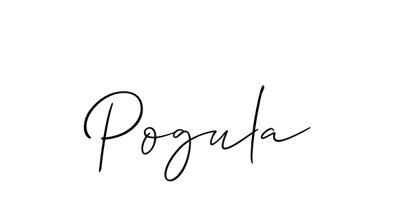 Create a beautiful signature design for name Pogula. With this signature (Allison_Script) fonts, you can make a handwritten signature for free. Pogula signature style 2 images and pictures png