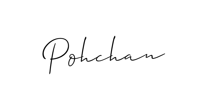 Create a beautiful signature design for name Pohchan. With this signature (Allison_Script) fonts, you can make a handwritten signature for free. Pohchan signature style 2 images and pictures png