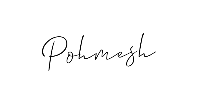 The best way (Allison_Script) to make a short signature is to pick only two or three words in your name. The name Pohmesh include a total of six letters. For converting this name. Pohmesh signature style 2 images and pictures png