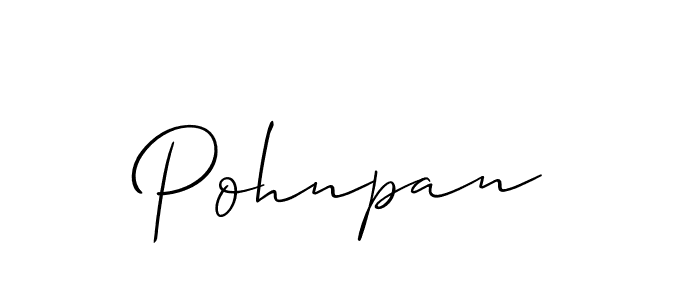 Create a beautiful signature design for name Pohnpan. With this signature (Allison_Script) fonts, you can make a handwritten signature for free. Pohnpan signature style 2 images and pictures png
