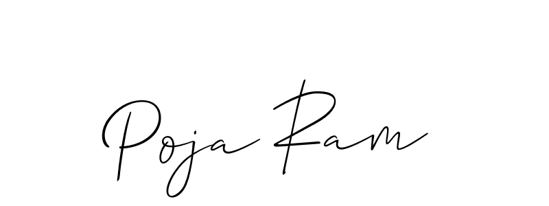 Make a beautiful signature design for name Poja Ram. With this signature (Allison_Script) style, you can create a handwritten signature for free. Poja Ram signature style 2 images and pictures png