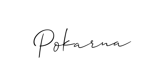 How to make Pokarna signature? Allison_Script is a professional autograph style. Create handwritten signature for Pokarna name. Pokarna signature style 2 images and pictures png