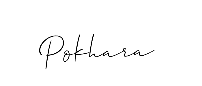 How to make Pokhara signature? Allison_Script is a professional autograph style. Create handwritten signature for Pokhara name. Pokhara signature style 2 images and pictures png