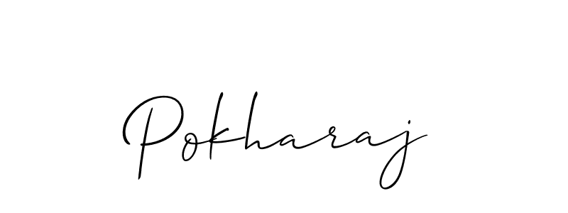 Use a signature maker to create a handwritten signature online. With this signature software, you can design (Allison_Script) your own signature for name Pokharaj. Pokharaj signature style 2 images and pictures png