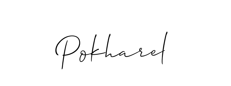 The best way (Allison_Script) to make a short signature is to pick only two or three words in your name. The name Pokharel include a total of six letters. For converting this name. Pokharel signature style 2 images and pictures png