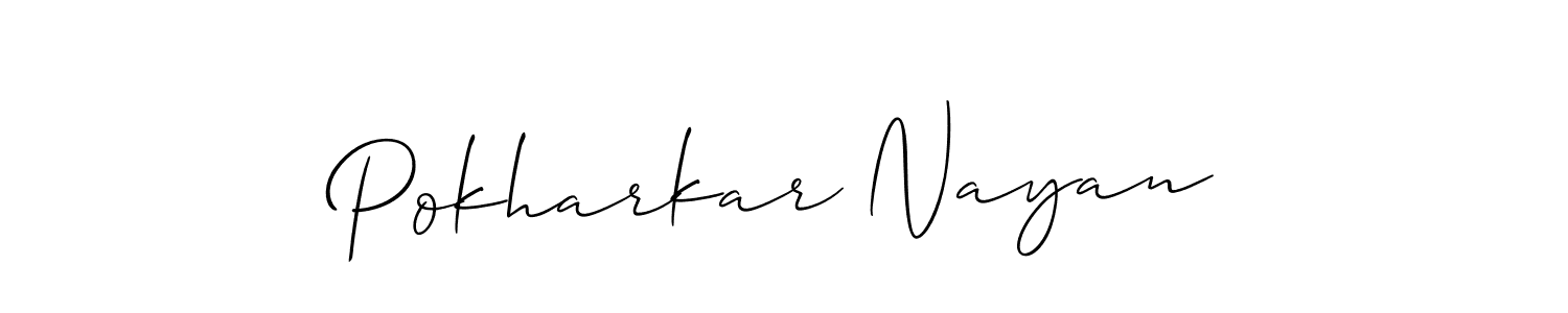 How to Draw Pokharkar Nayan signature style? Allison_Script is a latest design signature styles for name Pokharkar Nayan. Pokharkar Nayan signature style 2 images and pictures png