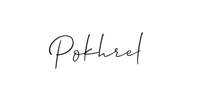 Best and Professional Signature Style for Pokhrel. Allison_Script Best Signature Style Collection. Pokhrel signature style 2 images and pictures png