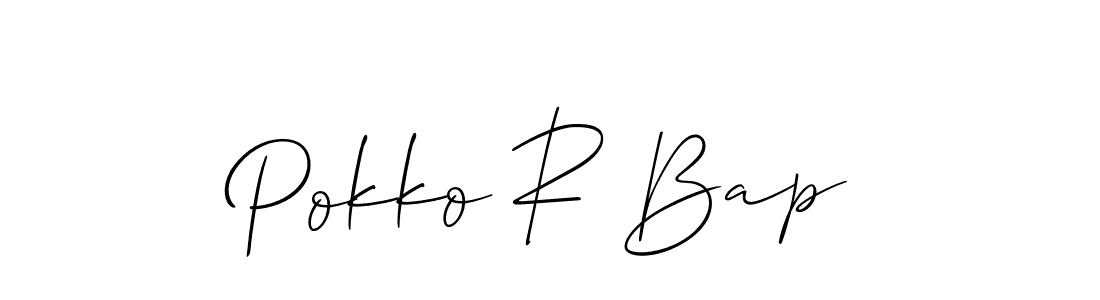 Also You can easily find your signature by using the search form. We will create Pokko R Bap name handwritten signature images for you free of cost using Allison_Script sign style. Pokko R Bap signature style 2 images and pictures png