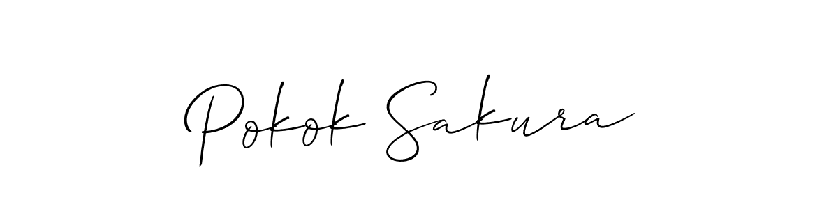 Use a signature maker to create a handwritten signature online. With this signature software, you can design (Allison_Script) your own signature for name Pokok Sakura. Pokok Sakura signature style 2 images and pictures png