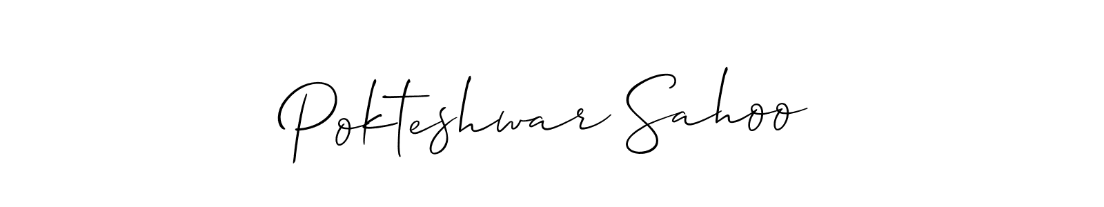 Make a beautiful signature design for name Pokteshwar Sahoo. With this signature (Allison_Script) style, you can create a handwritten signature for free. Pokteshwar Sahoo signature style 2 images and pictures png