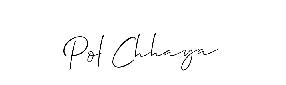 How to make Pol Chhaya name signature. Use Allison_Script style for creating short signs online. This is the latest handwritten sign. Pol Chhaya signature style 2 images and pictures png