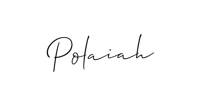 It looks lik you need a new signature style for name Polaiah. Design unique handwritten (Allison_Script) signature with our free signature maker in just a few clicks. Polaiah signature style 2 images and pictures png