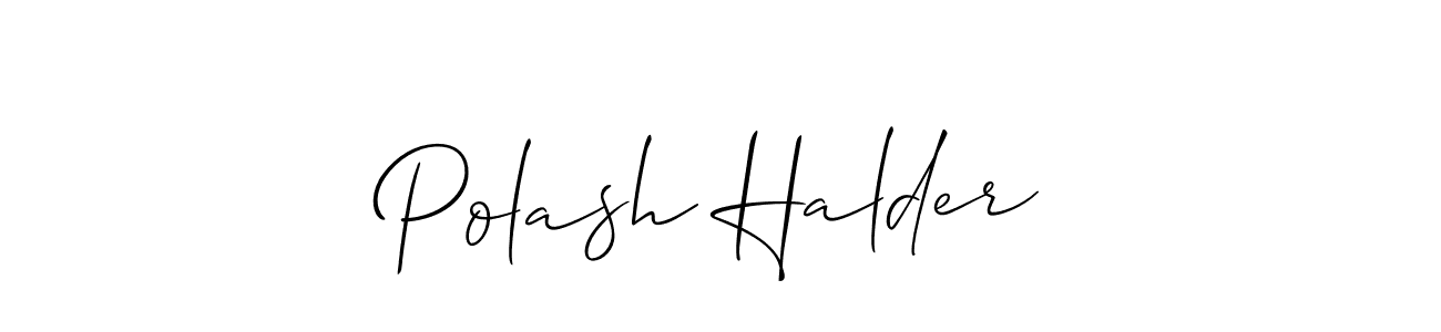 Create a beautiful signature design for name Polash Halder. With this signature (Allison_Script) fonts, you can make a handwritten signature for free. Polash Halder signature style 2 images and pictures png