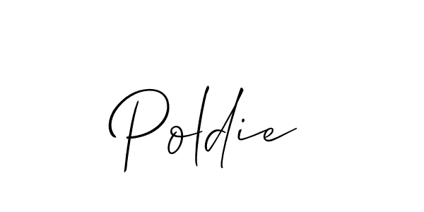 How to make Poldie signature? Allison_Script is a professional autograph style. Create handwritten signature for Poldie name. Poldie signature style 2 images and pictures png