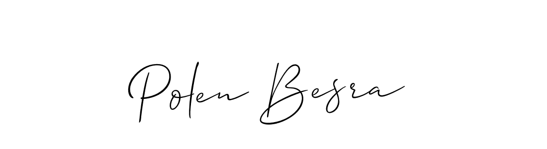 Make a beautiful signature design for name Polen Besra. With this signature (Allison_Script) style, you can create a handwritten signature for free. Polen Besra signature style 2 images and pictures png