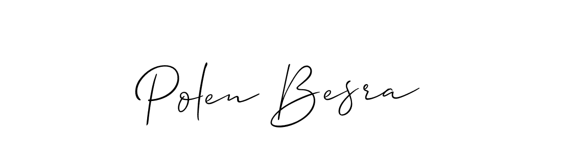 Make a beautiful signature design for name Polen Besra. With this signature (Allison_Script) style, you can create a handwritten signature for free. Polen Besra signature style 2 images and pictures png