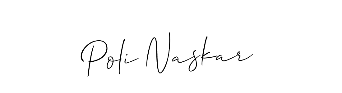 You can use this online signature creator to create a handwritten signature for the name Poli Naskar. This is the best online autograph maker. Poli Naskar signature style 2 images and pictures png
