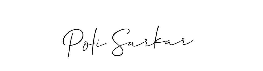 Check out images of Autograph of Poli Sarkar name. Actor Poli Sarkar Signature Style. Allison_Script is a professional sign style online. Poli Sarkar signature style 2 images and pictures png